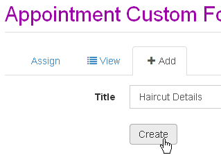 New Custom Appointment Form