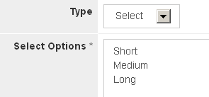 Select Type Field With Options